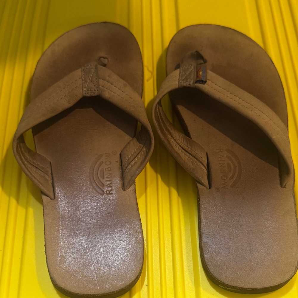 Rainbow Tan Leather Sandals